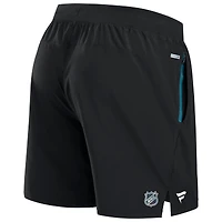 Short de performance authentique Pro Rink Fanatics noir pour homme des Sharks San Jose
