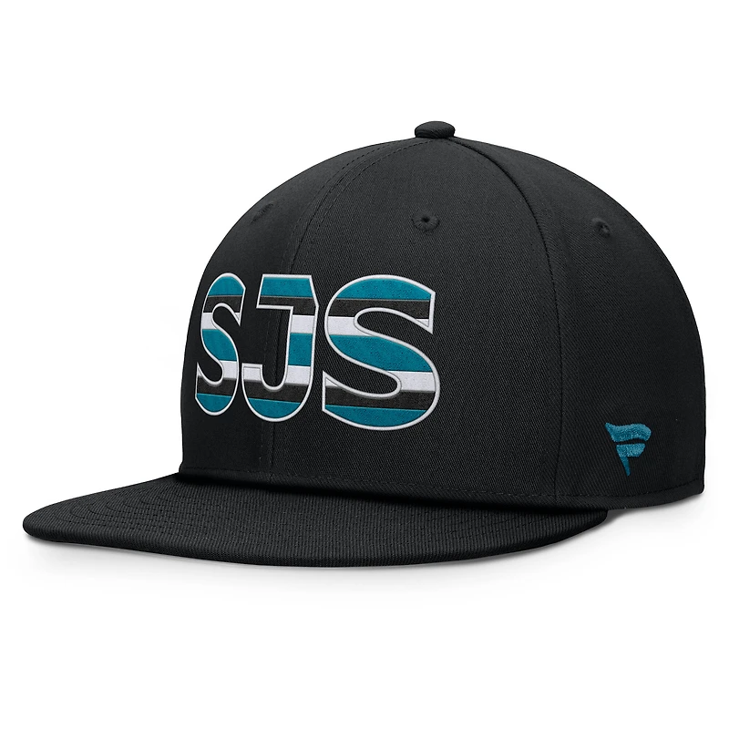 Men's Fanatics Black San Jose Sharks Authentic Pro Rink Snapback Hat