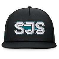 Casquette snapback authentique Pro Rink Team Code des Sharks de San Jose pour homme, noire, Fanatics