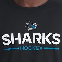 T-shirt à manches longues Fanatics noir authentique des Sharks de San Jose pour homme