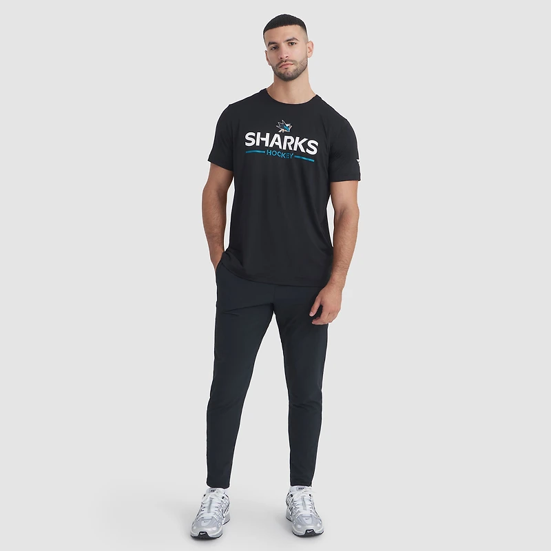 T-shirt technique authentique Pro Rink des Sharks de San Jose pour homme, noir, Fanatics