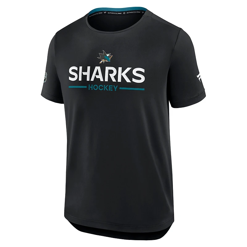 Men's Fanatics Black San Jose Sharks Authentic Pro Rink Tech T-Shirt