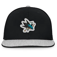 Men's Fanatics Black San Jose Sharks Fundamentals Loden Snapback Hat