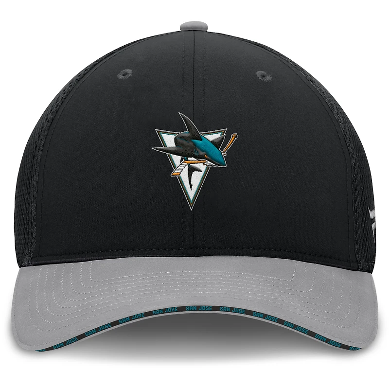 Men's Fanatics Black San Jose Sharks Fundamentals Span Flex Hat