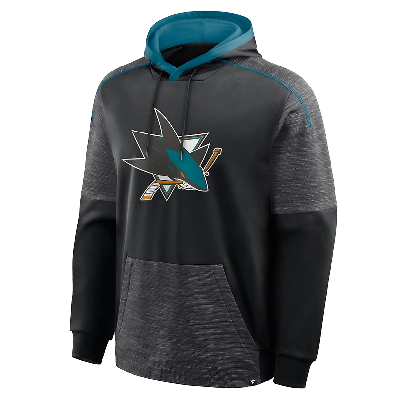 Men's Fanatics Black San Jose Sharks Goaltender Defender Pullover Hoodie