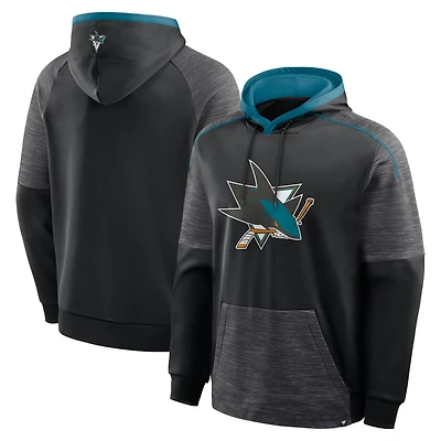 Sweat à capuche Fanatics noir pour homme, modèle gardien de but/défenseur des Sharks San Jose