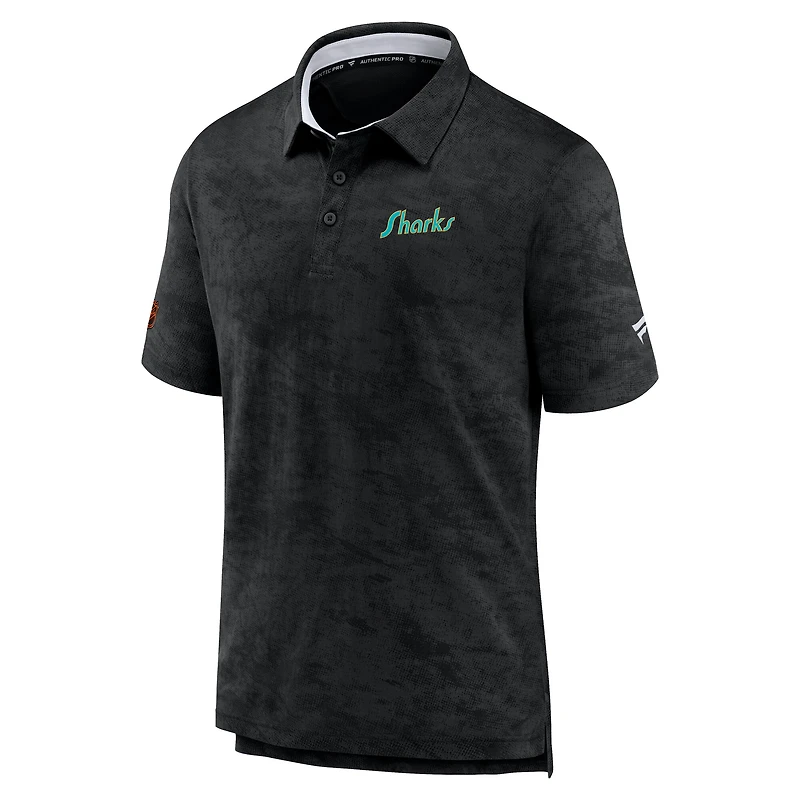 Polo authentique Pro édition spéciale 2.0 Fanatics pour homme, noir, San Jose Sharks