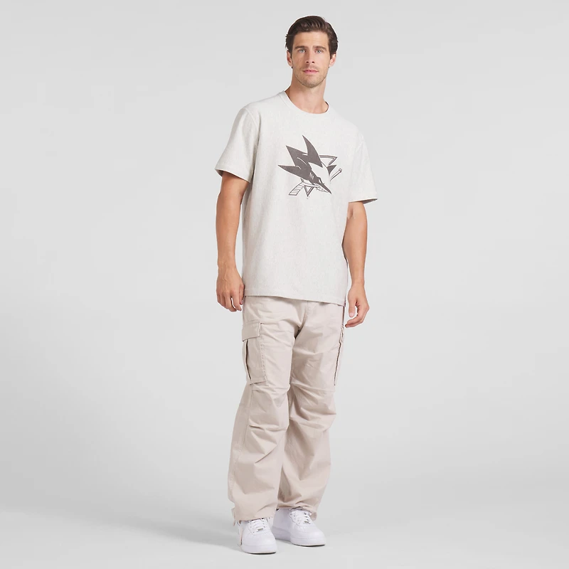 T-shirt Fanatics pour hommes, couleur crème, fabriqué au Canada, Sharks de San Jose