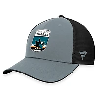 Men's Fanatics  Gray/Black San Jose Sharks Authentic Pro Home Ice Trucker Adjustable Hat
