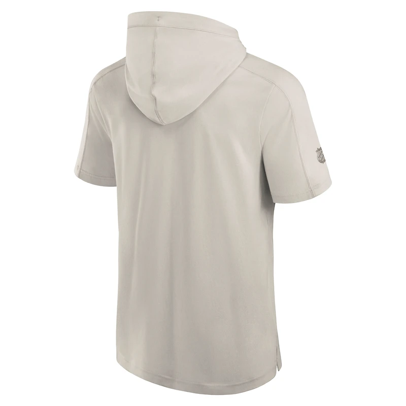 Sweat à capuche manches courtes Fanatics gris authentique San Jose Sharks pour homme