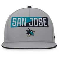 Men's Fanatics Gray San Jose Sharks Fundamentals Duo Split Logo Snapback Hat