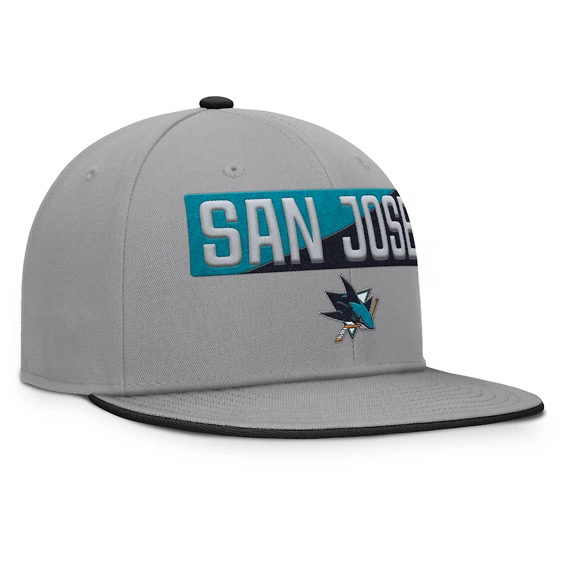 Casquette snapback Fundamentals Duo Split Logo des Sharks de San Jose pour hommes Fanatics grise