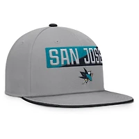 Men's Fanatics Gray San Jose Sharks Fundamentals Duo Split Logo Snapback Hat