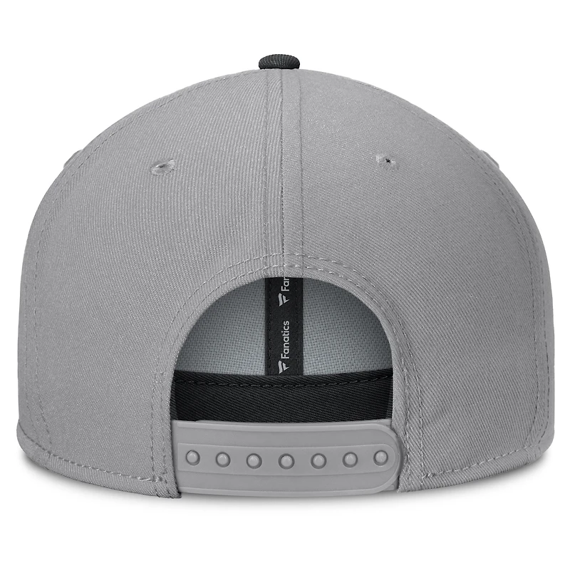 Men's Fanatics Gray San Jose Sharks Fundamentals Duo Split Logo Snapback Hat