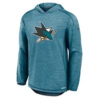 Sweat à capuche authentique Pro Rink pour homme Fanatics Heather Teal des Sharks de San Jose