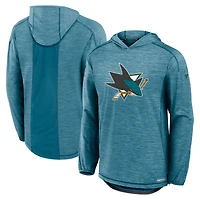 Sweat à capuche authentique Pro Rink pour homme Fanatics Heather Teal des Sharks de San Jose