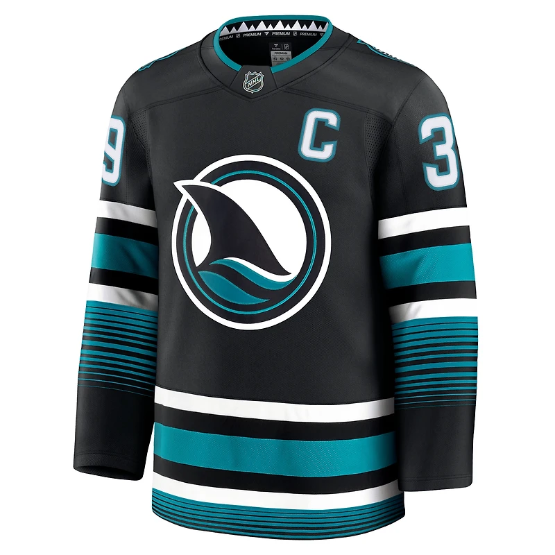 Maillot de qualité supérieure alternatif noir Logan Couture des Sharks San Jose pour hommes
