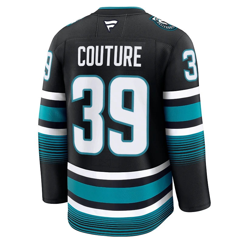 Maillot de qualité supérieure alternatif noir Logan Couture des Sharks San Jose pour hommes