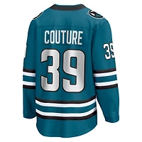 Maillot Fanatics Logan Couture pour hommes, bleu sarcelle, San Jose Sharks Home Breakaway