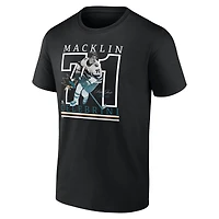 Men's Fanatics Macklin Celebrini Black San Jose Sharks Authentic Stack Name & Number T-Shirt