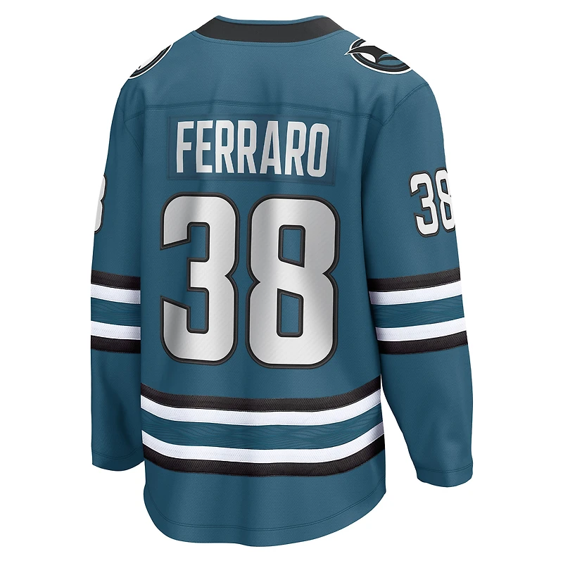 Fanatics pour hommes Mario Ferraro Sarcelle San Jose Sharks Maillot de joueur échappé à domicile