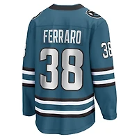 Men's Fanatics Mario Ferraro Teal San Jose Sharks Home Breakaway Player Jersey