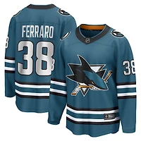 Fanatics pour hommes Mario Ferraro Sarcelle San Jose Sharks Maillot de joueur échappé à domicile