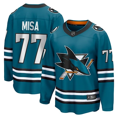 Maillot Michael Misa Teal des Sharks de San Jose Breakaway pour hommes Fanatics
