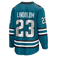 Men's Fanatics Oskar Lindblom Teal San Jose Sharks Home Breakaway Jersey