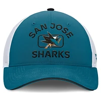 Men's Fanatics Teal/White San Jose Sharks Authentic Pro Rink Trucker Hat