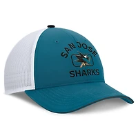 Men's Fanatics Teal/White San Jose Sharks Authentic Pro Rink Trucker Hat