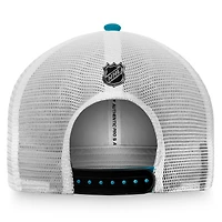 Men's Fanatics Teal/White San Jose Sharks Authentic Pro Rink Trucker Snapback Hat