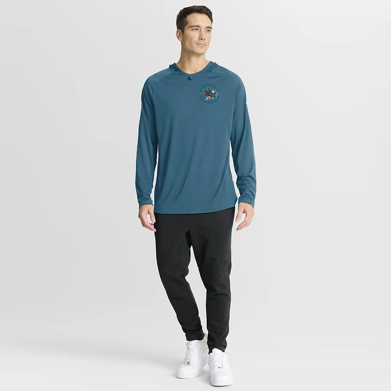 Sweat à capuche raglan authentique Pro Rink des Sharks de San Jose pour hommes Fanatics Teal