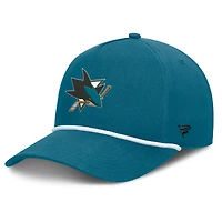 Casquette ajustable en forme de A authentique Pro Rink Roper des Sharks de San Jose pour hommes, couleur sarcelle Fanatics