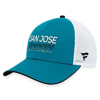 Casquette réglable authentique Pro Rink Trucker Fanatics Sarcelle San Jose Sharks pour hommes