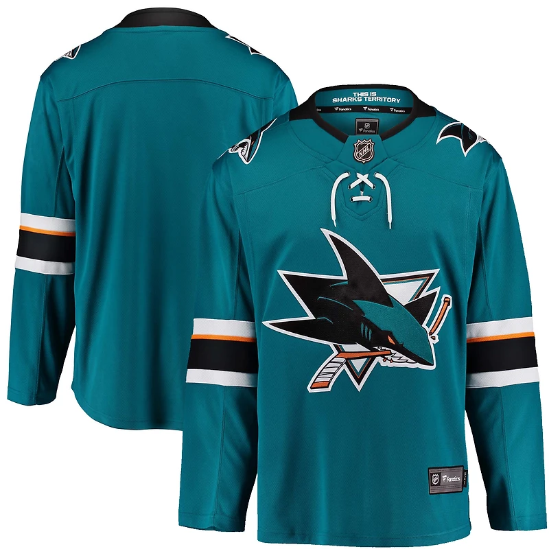 Men's Fanatics Teal San Jose Sharks Home  Breakaway Jersey