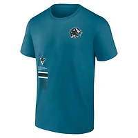 T-shirt fanatiques pour hommes, sarcelle, San Jose Sharks Represent