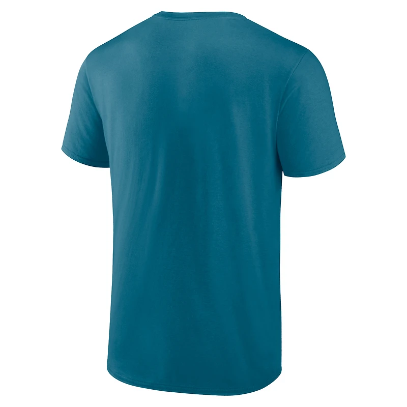 T-shirt fanatiques pour hommes, sarcelle, San Jose Sharks Represent