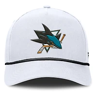 Men's Fanatics White San Jose Sharks Rope A-Frame Adjustable Hat