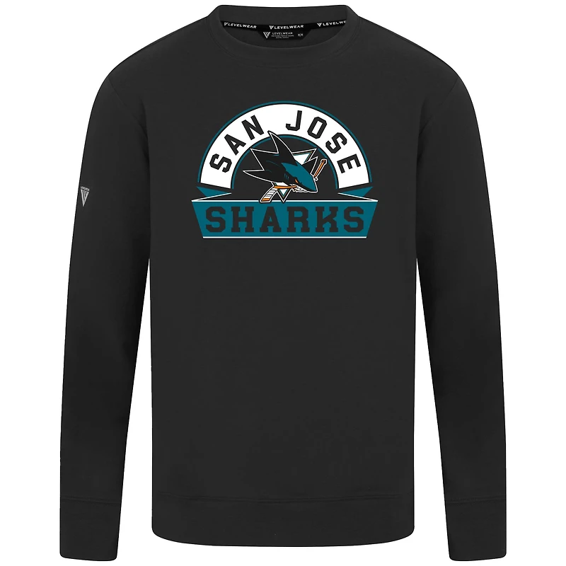 Men's Levelwear Black San Jose Sharks Mandate Banner Arch Pullover