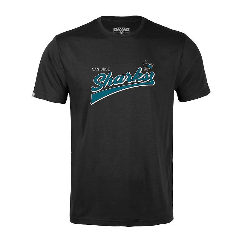 T-shirt rétro Richmond Team 2.0 pour homme Levelwear noir des Sharks de San Jose