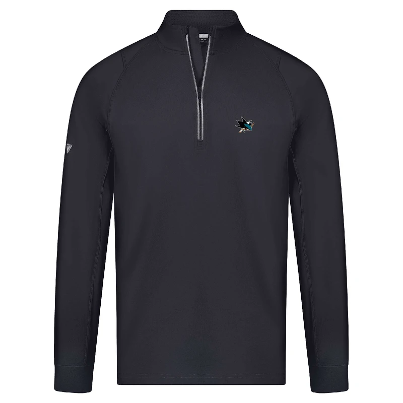 Pull-over zippé quart de tour Theory Insignia Core Raglan pour homme Levelwear, noir, des Sharks San Jose