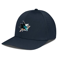 Casquette Zeta Insignia Core Flex noire pour homme des Sharks de San Jose Levelwear