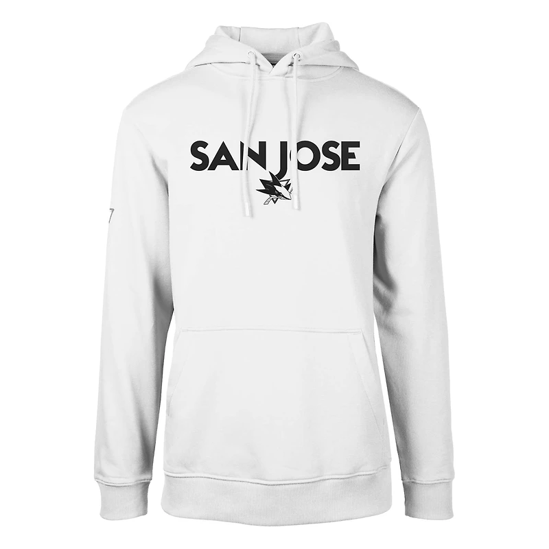 Men's Levelwear  White San Jose Sharks Podium City Capsule Pullover Hoodie