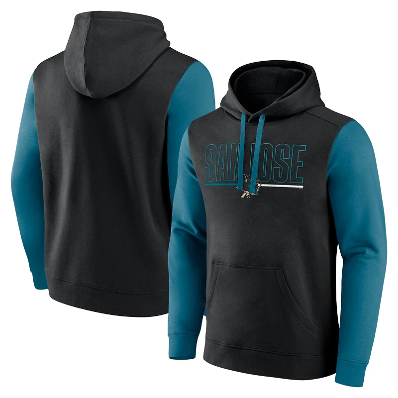 Men's Logo Athletic Black San Jose Sharks Deliver Fleece Pullover Hoodie