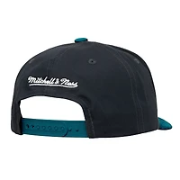 Casquette ajustable Mitchell & Ness Pro Crown noire/bleu sarcelle pour homme des Sharks de San Jose