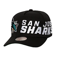 Casquette ajustable Mitchell & Ness Pro Pinch noire avec logo Busted des Sharks de San Jose pour homme
