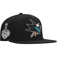 Casquette Snapback Mitchell & Ness San Jose Sharks Core Top Spot noire pour hommes