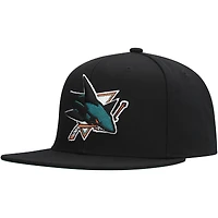 Casquette Snapback Mitchell & Ness San Jose Sharks Core Top Spot noire pour hommes