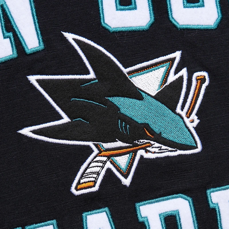 T-shirt flammé légendaire des Sharks de San Jose noir Mitchell & Ness pour hommes